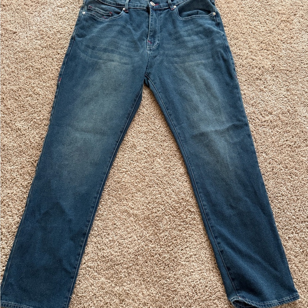 True Religion Men's Straight Leg Dark Blue Jeans